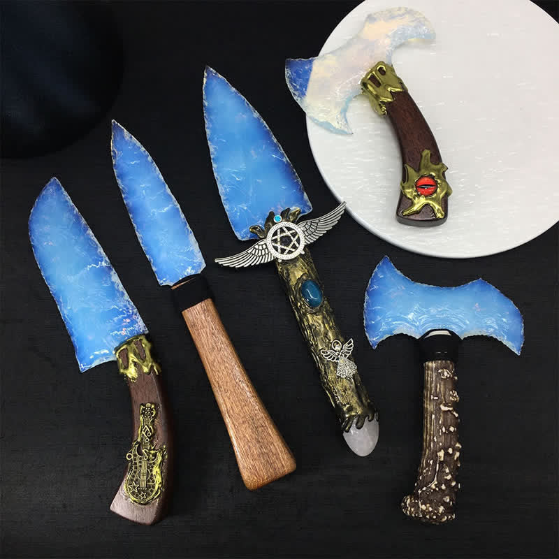 Olivenorma Opal Stone Blade Handmade Design Symbolizes Strength Ornament - image 1