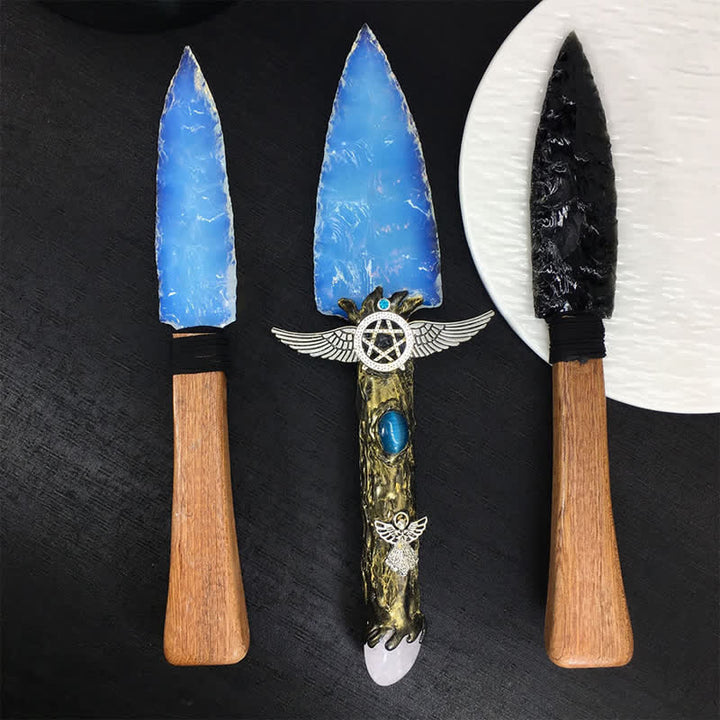 Olivenorma Opal Stone Blade Handmade Design Symbolizes Strength Ornament - image 3