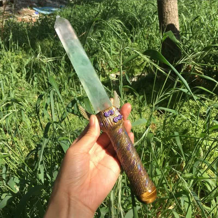 Olivenorma Fluorite Pentagram Design Spiritual Healing Symbol Crystal Wand - image 2