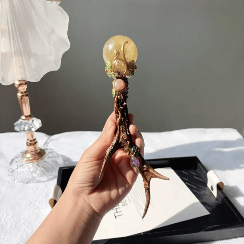 Olivenorma Multi Crystal Craft Design Symbolizes Protection Crystal Wand - Citrine - Sphere - image 8
