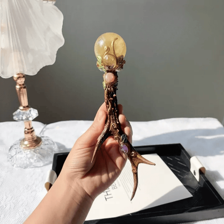 Olivenorma Multi Crystal Craft Design Symbolizes Protection Crystal Wand - Citrine - Sphere - image 8