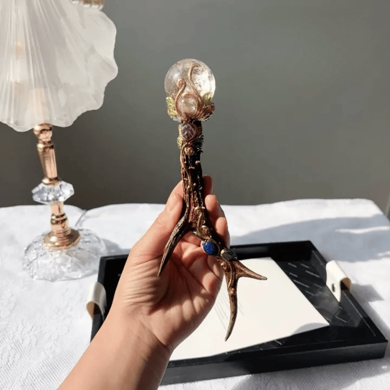 Olivenorma Multi Crystal Craft Design Symbolizes Protection Crystal Wand - Clear Quartz - Sphere - image 7