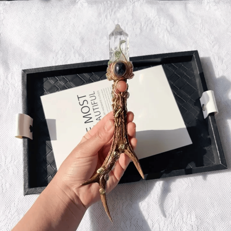 Olivenorma Multi Crystal Craft Design Symbolizes Protection Crystal Wand - Clear Quartz - Point - image 6