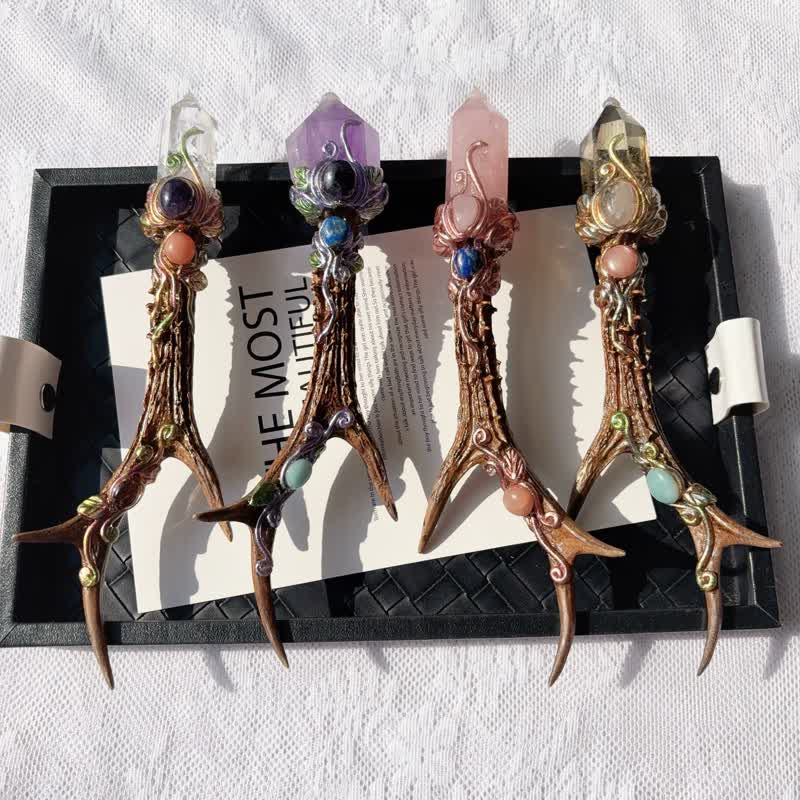 Olivenorma Multi Crystal Craft Design Symbolizes Protection Crystal Wand - image 0