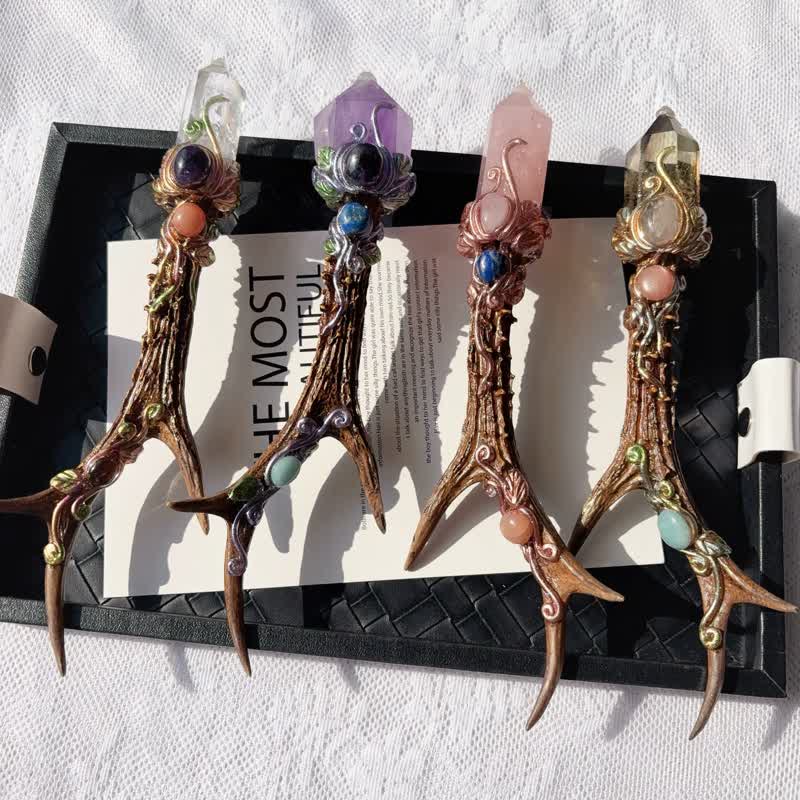 Olivenorma Multi Crystal Craft Design Symbolizes Protection Crystal Wand - image 1