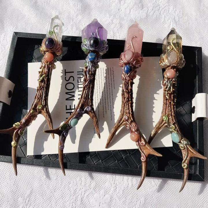 Olivenorma Multi Crystal Craft Design Symbolizes Protection Crystal Wand - image 1