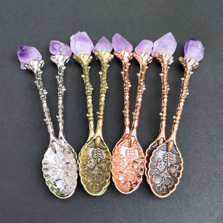 Olivenorma Amethyst Crystal Spoon Craft Design Symbolizes Clarity Ornament - image 1
