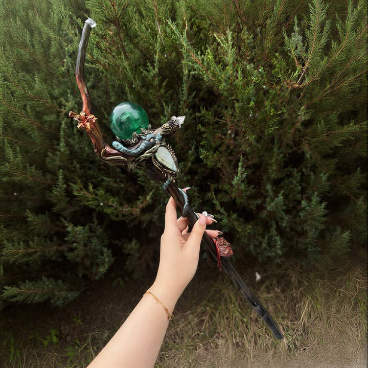 Olivenorma Green Fluorite Snake Craft Design Symbolizes Protection Crystal Wand - Green Fluorite - image 0