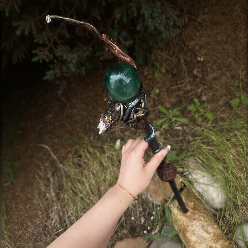 Olivenorma Green Fluorite Snake Craft Design Symbolizes Protection Crystal Wand - image 2