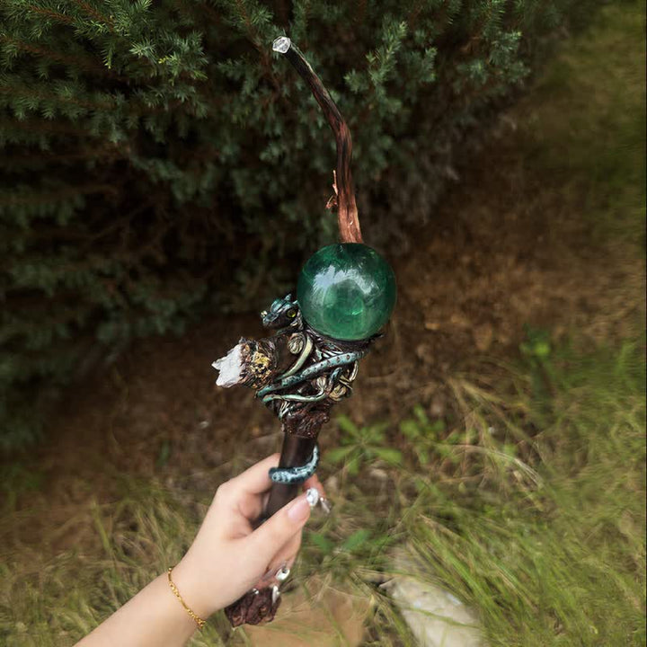 Olivenorma Green Fluorite Snake Craft Design Symbolizes Protection Crystal Wand - image 3