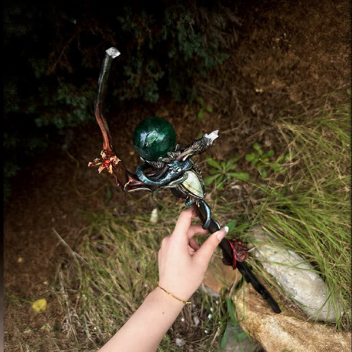 Olivenorma Green Fluorite Snake Craft Design Symbolizes Protection Crystal Wand - image 4