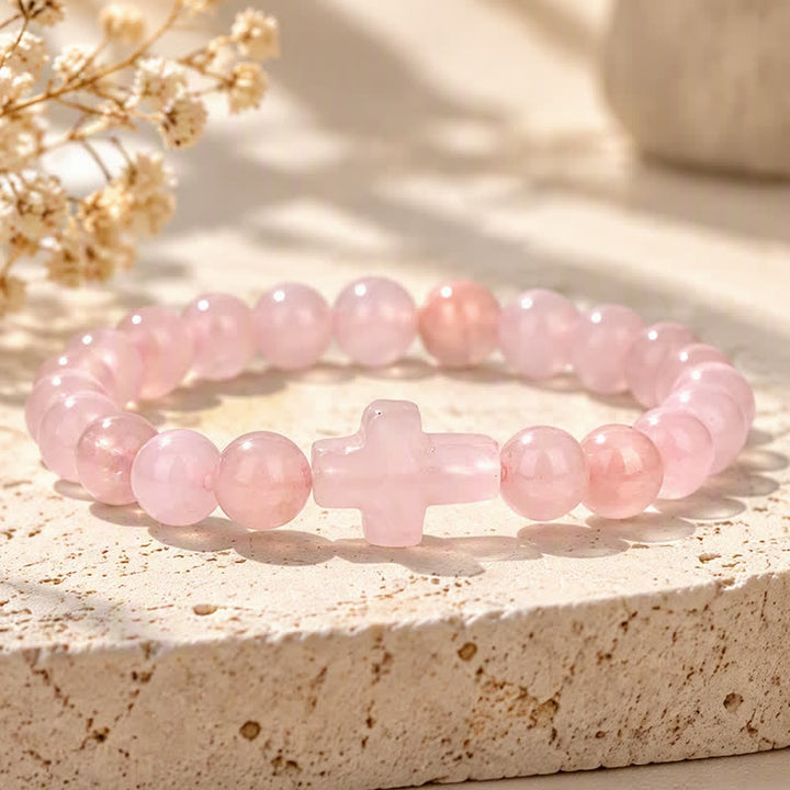 Olivenorma Multi Natural Gemstone Cross Beaded Minimalist Design Symbolizes Faith Bracelet - image 7