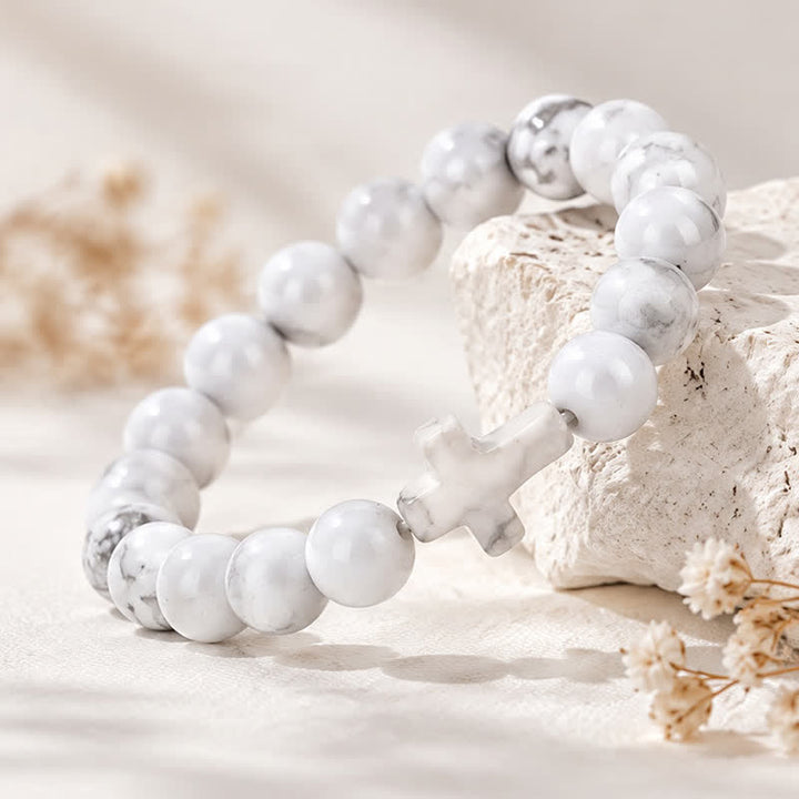 Olivenorma Multi Natural Gemstone Cross Beaded Minimalist Design Symbolizes Faith Bracelet - image 20