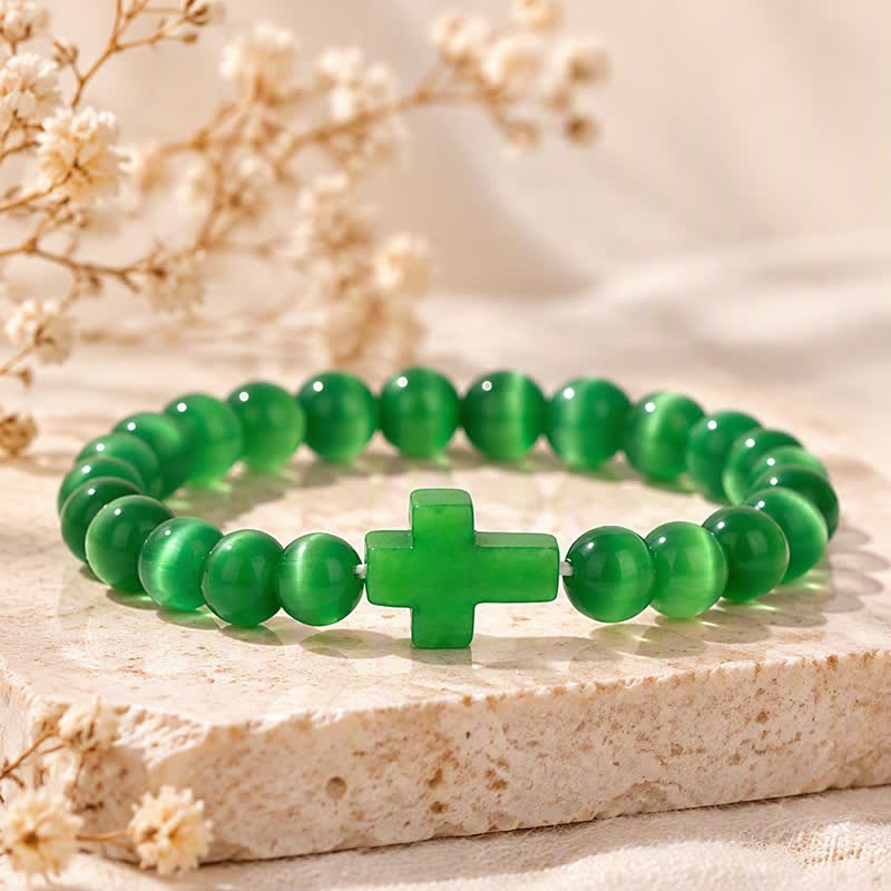 Olivenorma Multi Natural Gemstone Cross Beaded Minimalist Design Symbolizes Faith Bracelet - image 14