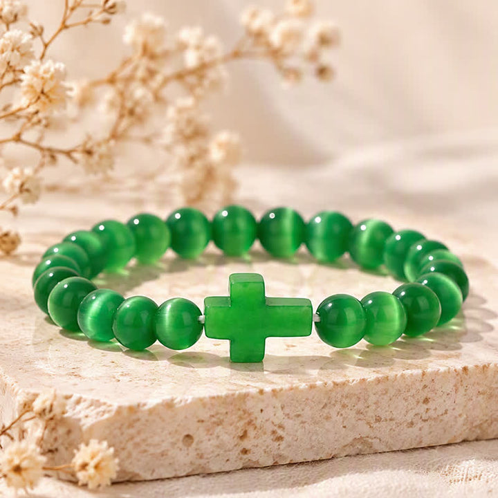 Olivenorma Multi Natural Gemstone Cross Beaded Minimalist Design Symbolizes Faith Bracelet - image 14