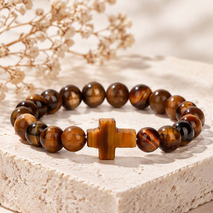 Olivenorma Multi Natural Gemstone Cross Beaded Minimalist Design Symbolizes Faith Bracelet - image 17