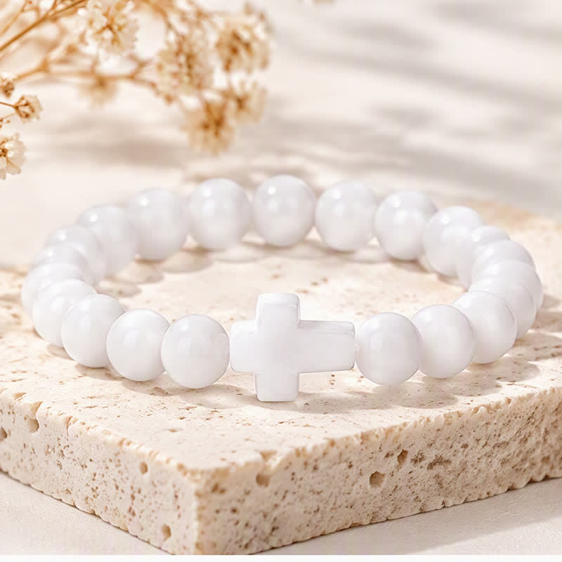 Olivenorma Multi Natural Gemstone Cross Beaded Minimalist Design Symbolizes Faith Bracelet - image 12