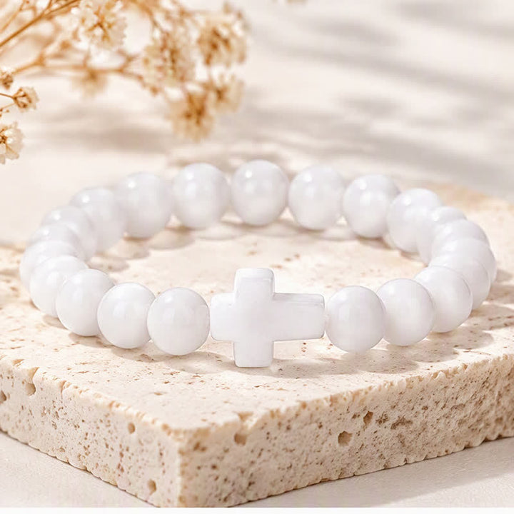 Olivenorma Multi Natural Gemstone Cross Beaded Minimalist Design Symbolizes Faith Bracelet - image 12