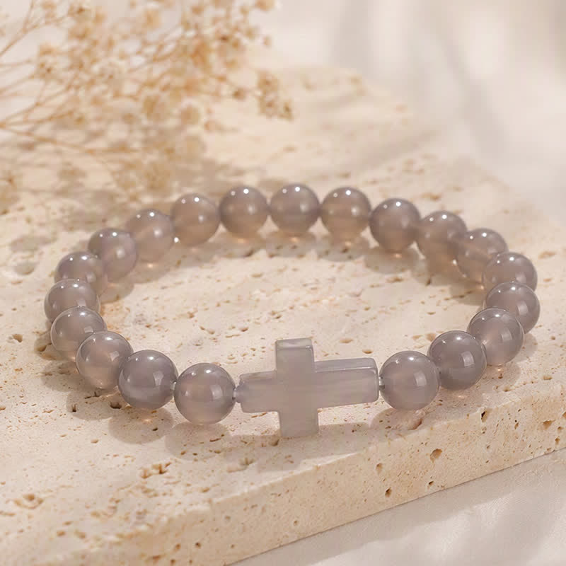 Olivenorma Multi Natural Gemstone Cross Beaded Minimalist Design Symbolizes Faith Bracelet - image 37