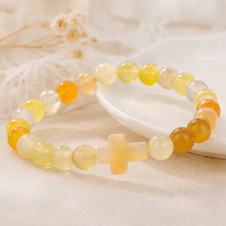 Olivenorma Multi Natural Gemstone Cross Beaded Minimalist Design Symbolizes Faith Bracelet - image 39