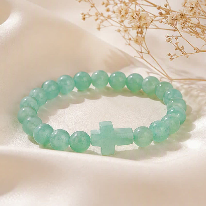 Olivenorma Multi Natural Gemstone Cross Beaded Minimalist Design Symbolizes Faith Bracelet - image 42