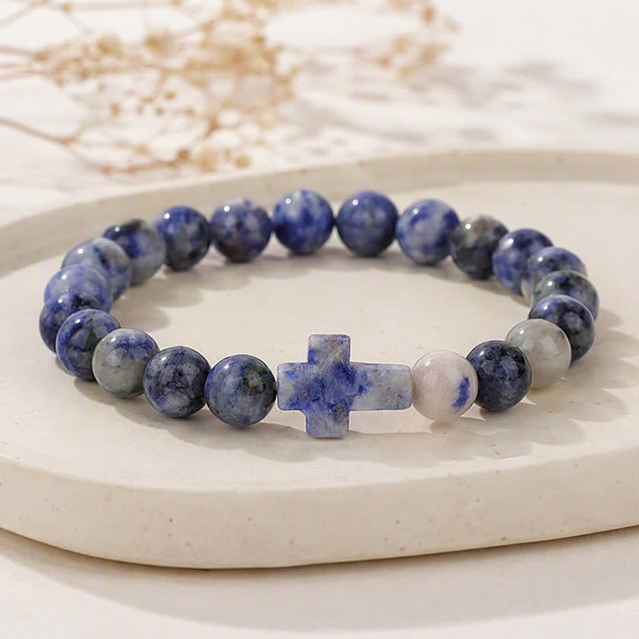 Olivenorma Multi Natural Gemstone Cross Beaded Minimalist Design Symbolizes Faith Bracelet - image 45