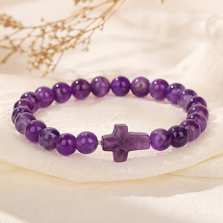 Olivenorma Multi Natural Gemstone Cross Beaded Minimalist Design Symbolizes Faith Bracelet - image 56