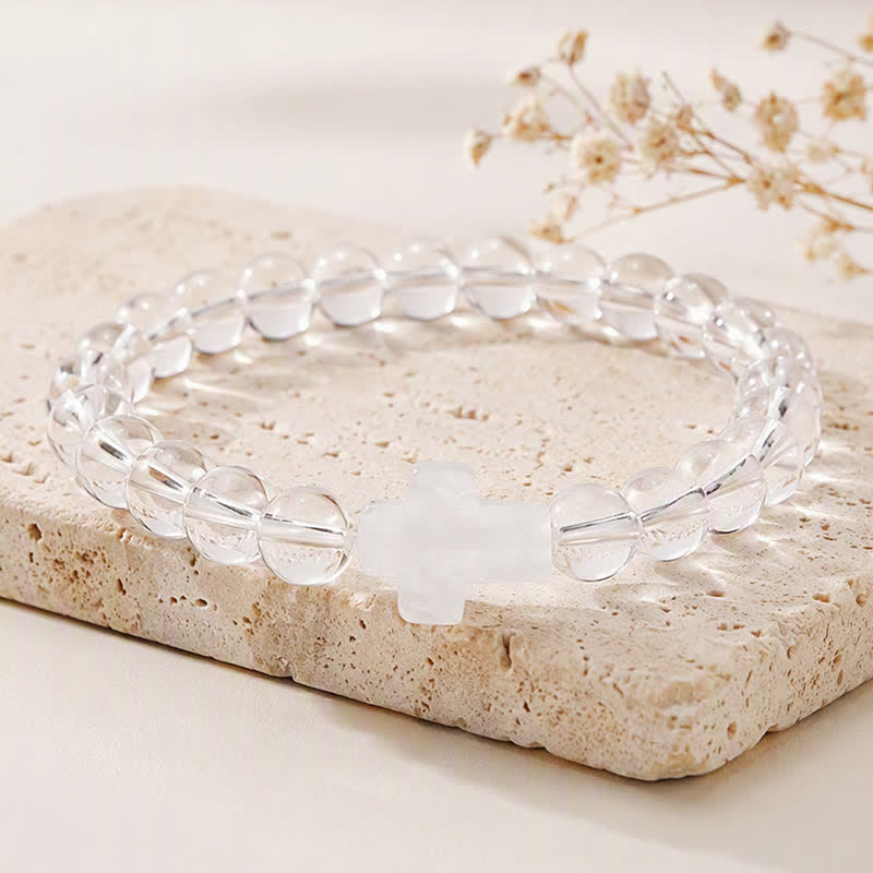 Olivenorma Multi Natural Gemstone Cross Beaded Minimalist Design Symbolizes Faith Bracelet - image 62