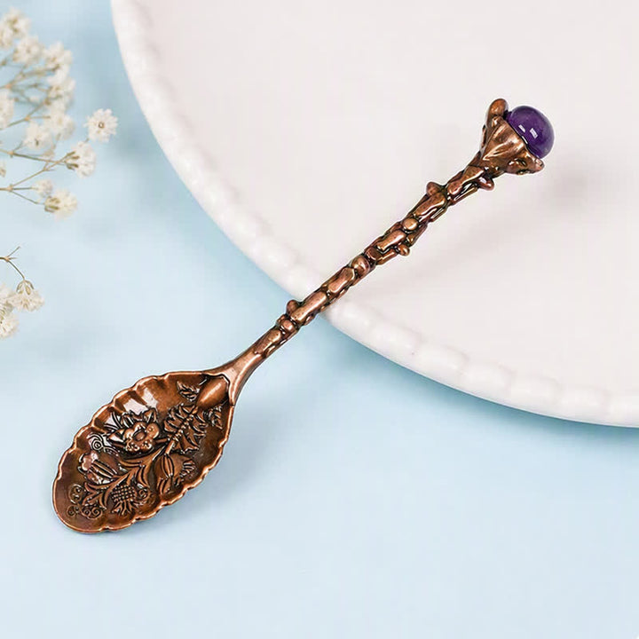 Olivenorma Assorted Crystal Branch Spoon Craft Design Symbolizes Healing Ornament - Amethyst - Crystal Chips - image 2