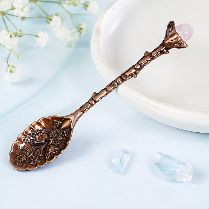 Olivenorma Assorted Crystal Branch Spoon Craft Design Symbolizes Healing Ornament - Rose Quartz - Crystal Chips - image 7