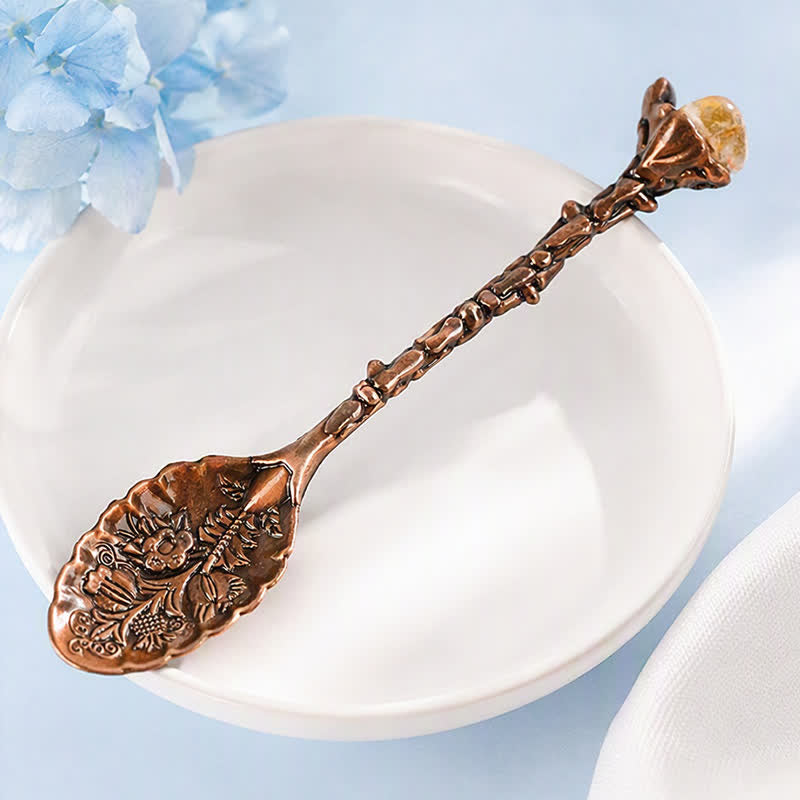 Olivenorma Assorted Crystal Branch Spoon Craft Design Symbolizes Healing Ornament - Brazilian Citrine - Crystal Chips - image 17