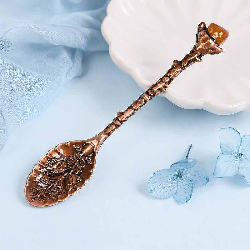Olivenorma Assorted Crystal Branch Spoon Craft Design Symbolizes Healing Ornament - Tiger Eye - Crystal Chips - image 38