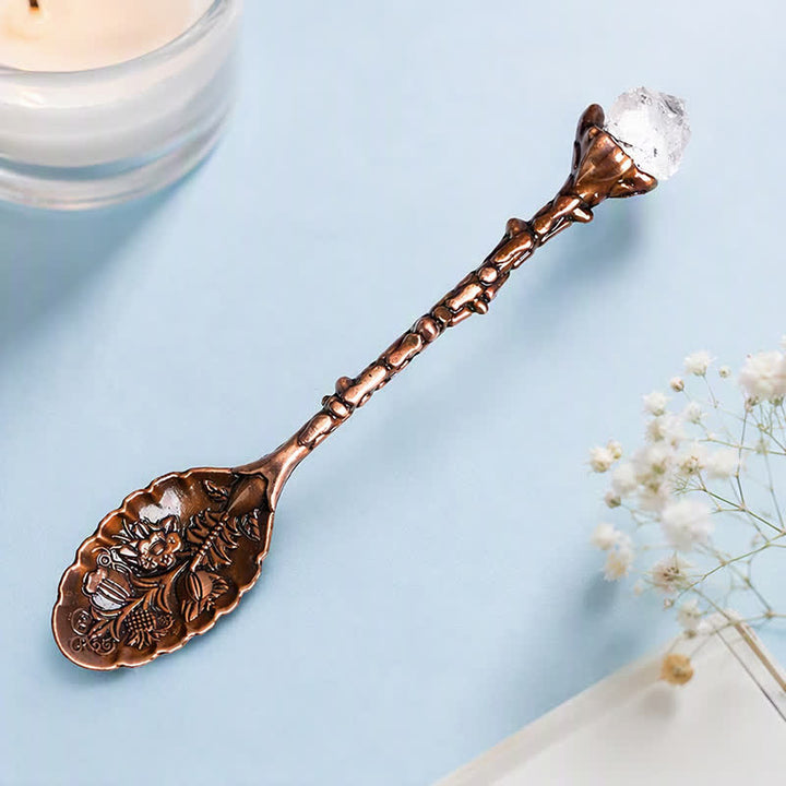 Olivenorma Assorted Crystal Branch Spoon Craft Design Symbolizes Healing Ornament - Clear Quartz - Raw Crystal - image 14