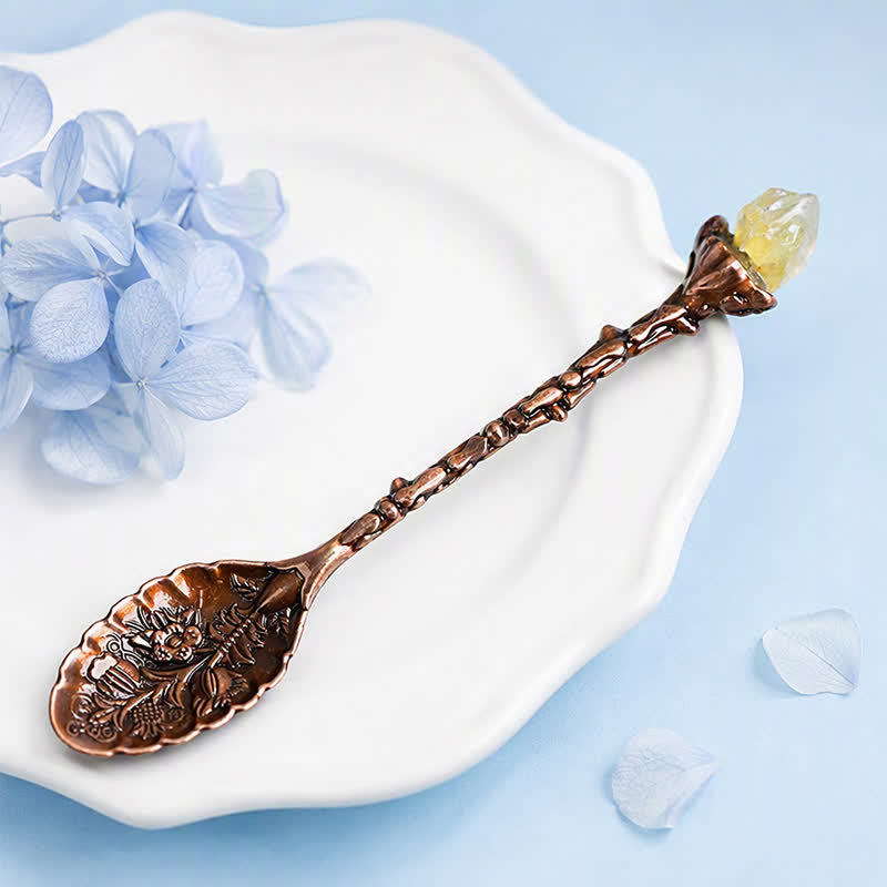 Olivenorma Assorted Crystal Branch Spoon Craft Design Symbolizes Healing Ornament - Brazilian Citrine - Raw Crystal - image 19