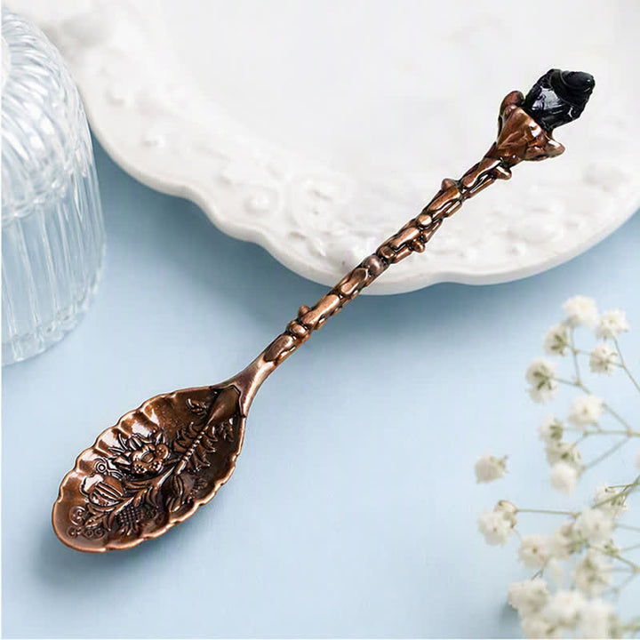 Olivenorma Assorted Crystal Branch Spoon Craft Design Symbolizes Healing Ornament - Obsidian - Raw Crystal - image 24