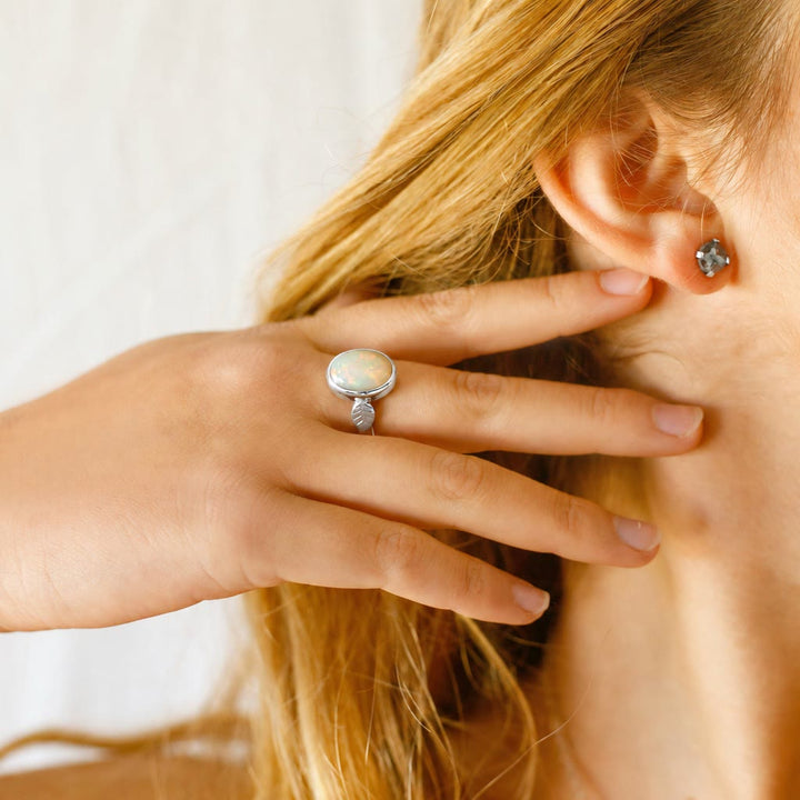 FREE Today: Boho Opal Stone Leaf Women Ring - image 1