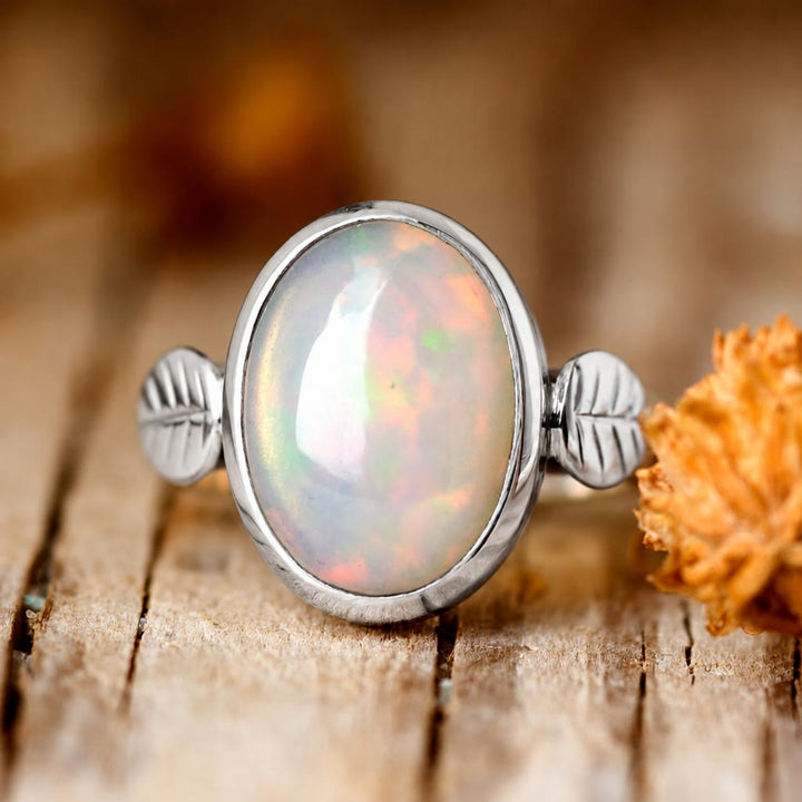 Olivenorma Boho Opal Stone Leaf Women Ring - image 5