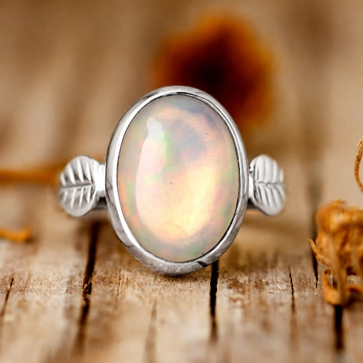 Olivenorma Boho Opal Stone Leaf Women Ring - image 4