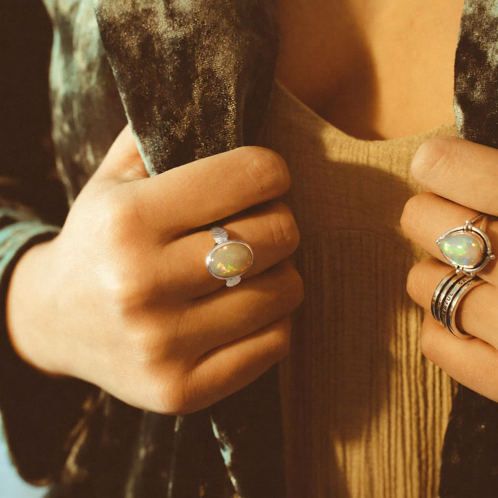 Olivenorma Boho Opal Stone Leaf Women Ring - image 3