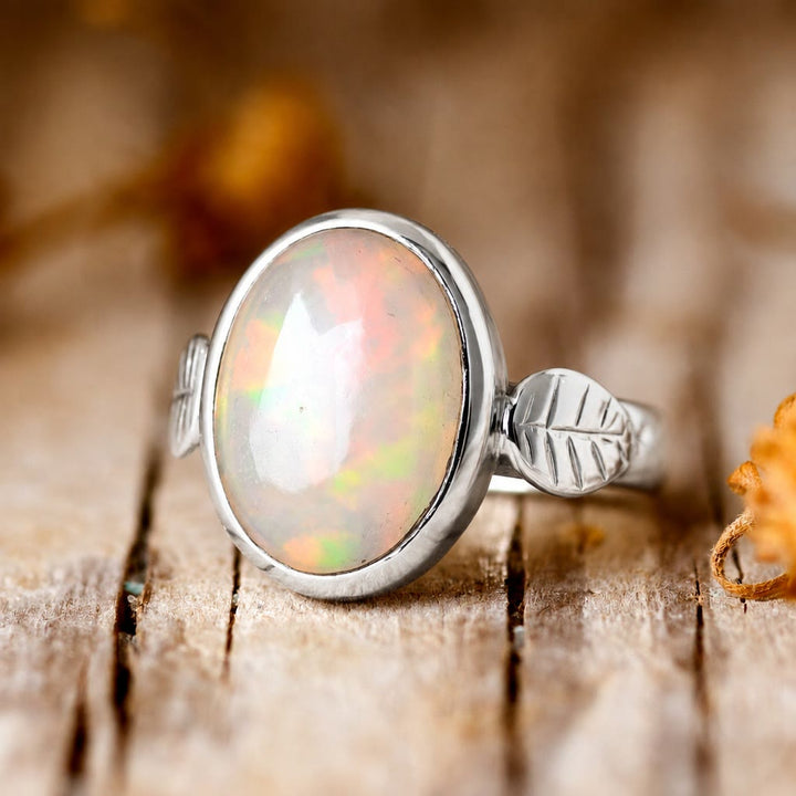Olivenorma Boho Opal Stone Leaf Women Ring - image 6