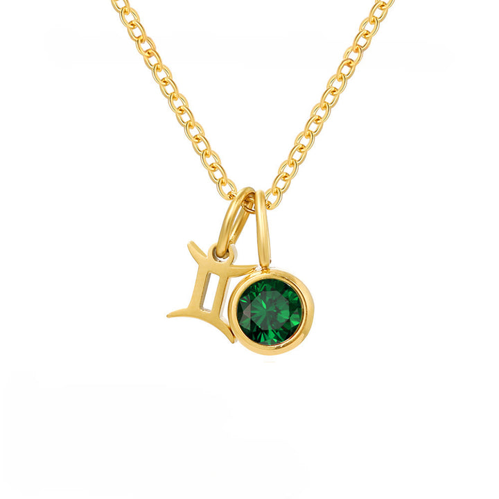 Olivenorma Zodiac Rune Birthstone Stainless Steel Necklace - Gemini - image 6