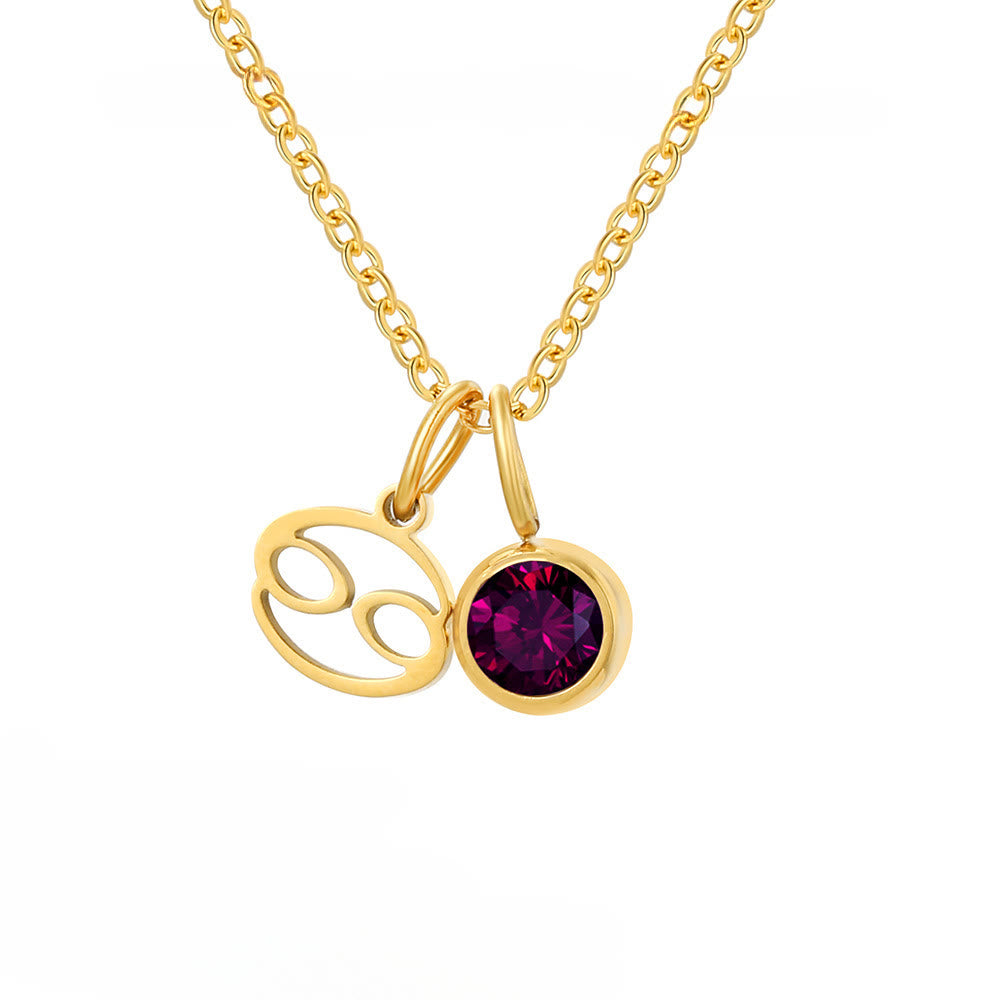 Olivenorma Zodiac Rune Birthstone Stainless Steel Necklace - Cancer - image 7