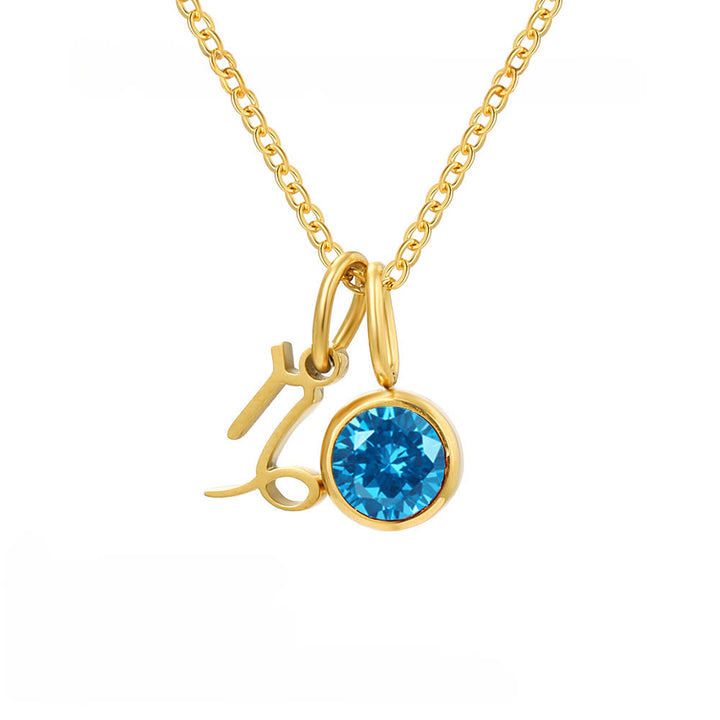 Olivenorma Zodiac Rune Birthstone Stainless Steel Necklace - Capricorn - image 1