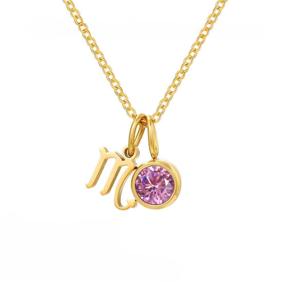 Olivenorma Zodiac Rune Birthstone Stainless Steel Necklace - Scorpio - image 11