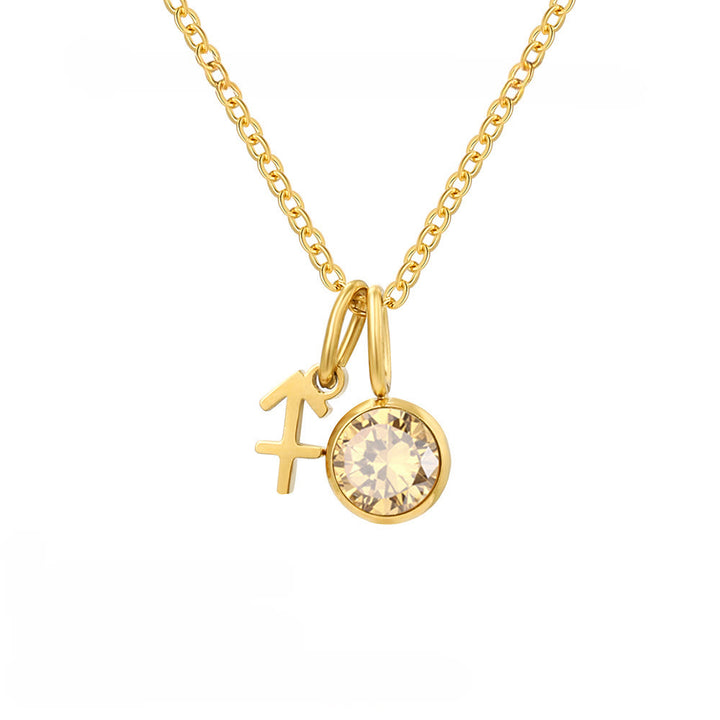 Olivenorma Zodiac Rune Birthstone Stainless Steel Necklace - Sagittarius - image 12