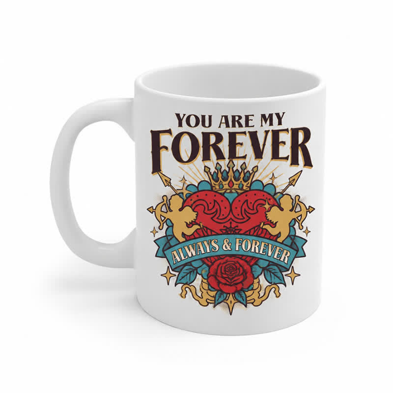 Olivenorma Heart Crown Cupid Eternal Love Ceramic Cup - 450ml / 15oz - image 0