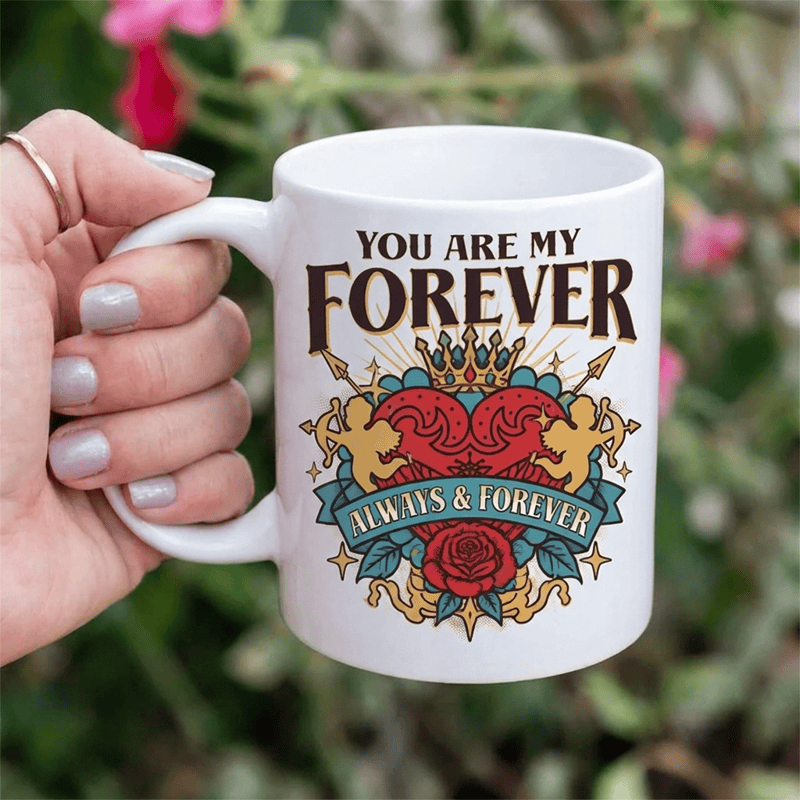 Olivenorma Heart Crown Cupid Eternal Love Ceramic Cup - image 1