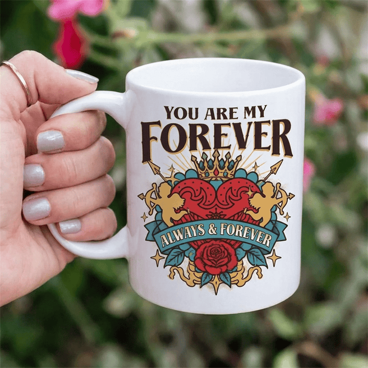 Olivenorma Heart Crown Cupid Eternal Love Ceramic Cup - image 1