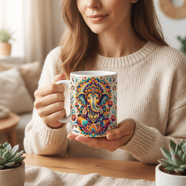 Olivenorma Ganesha Wisdom Good Fortune Ceramic Cup - image 3