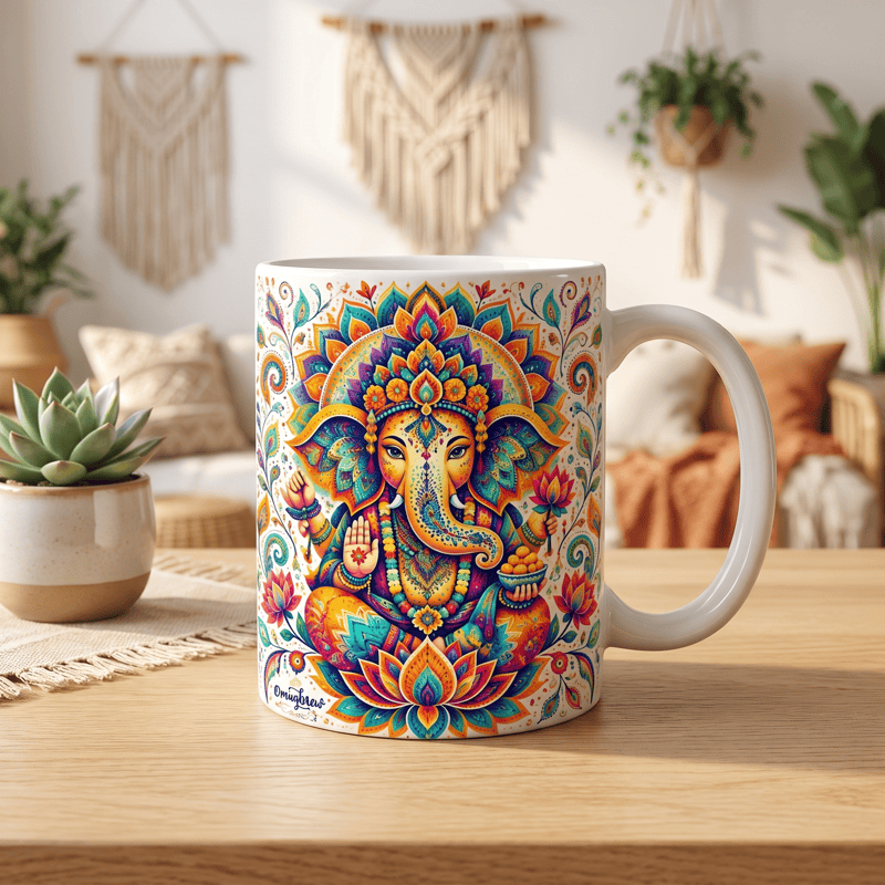 Olivenorma Ganesha Wisdom Good Fortune Ceramic Cup - image 1